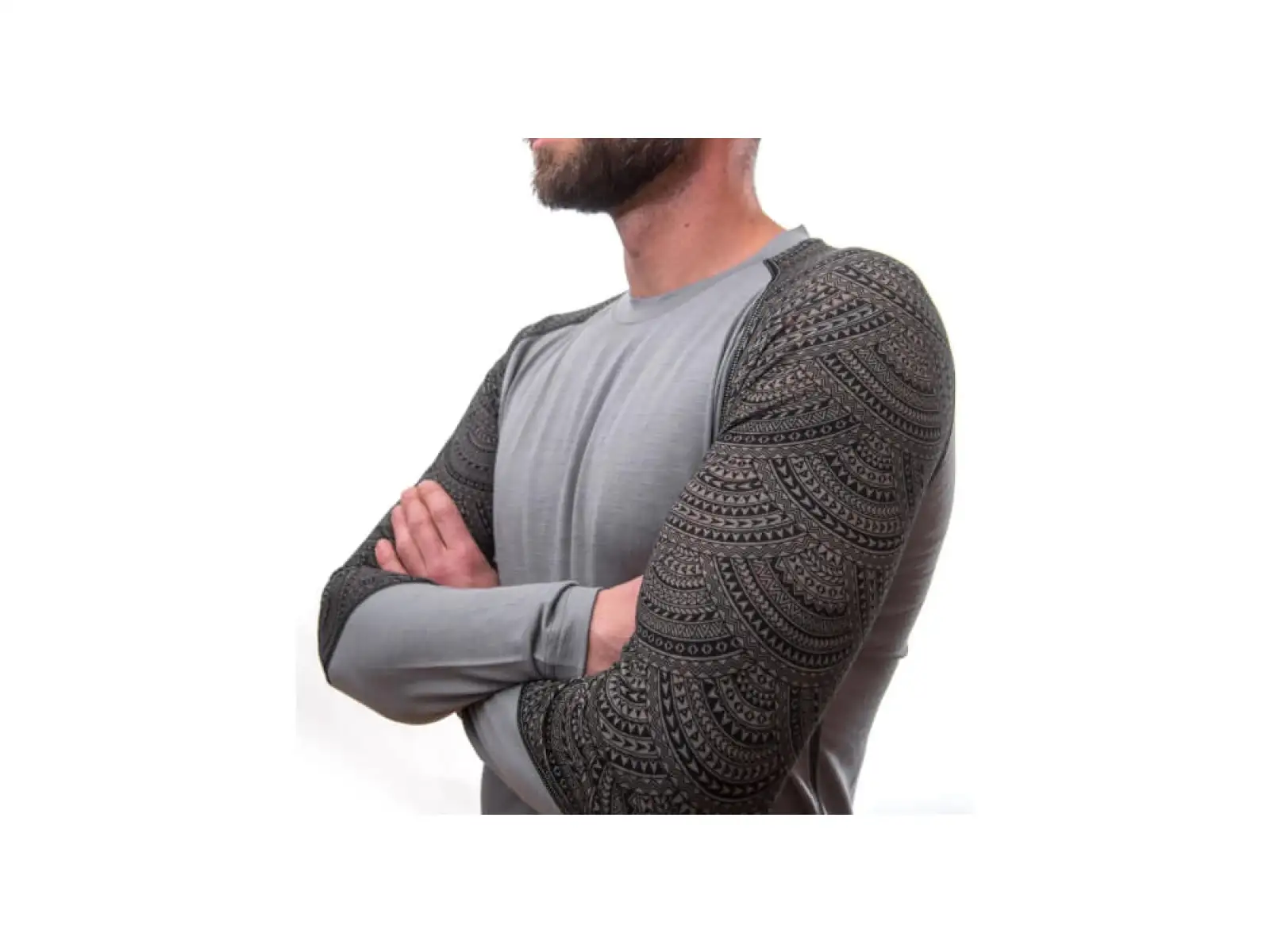 Sensor Merino Impress pánske tričko dlhý rukáv šedá/Maori