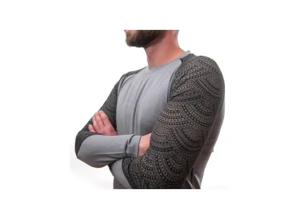 Sensor Merino Impress pánske tričko dlhý rukáv šedá/Maori