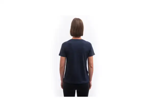 Sensor Merino Blend Moon dámske tričko krátky rukáv Deep Blue
