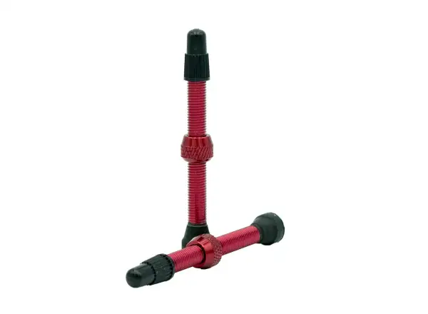 No Tubes Universal Tubeless Alu ventily 55 mm - pár červená