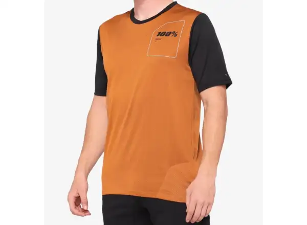 100% Ridecamp pánsky dres s krátkym rukávom Terracotta/Black