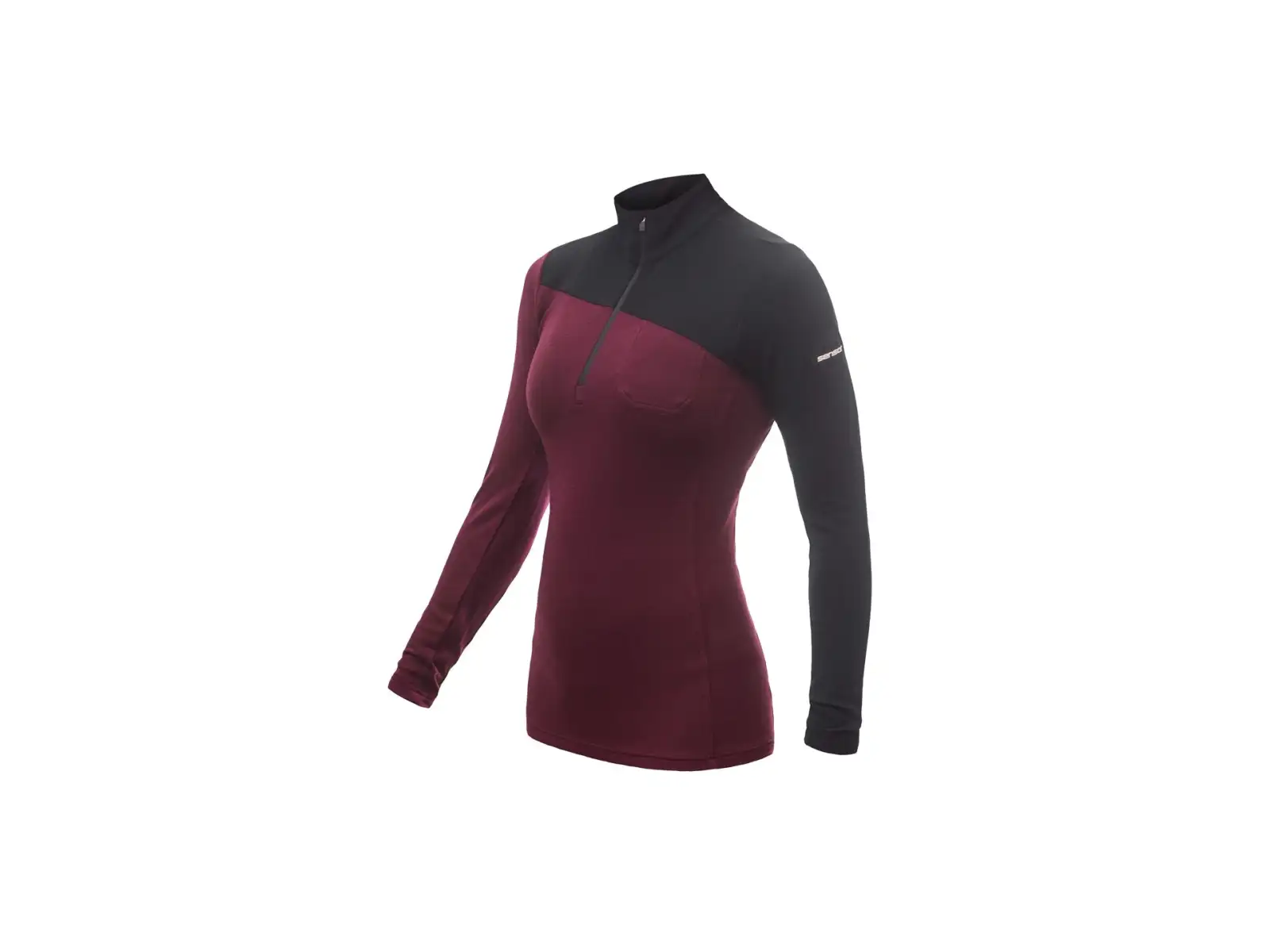 Sensor Merino Extreme dámske tričko dlhý rukáv čierna/Port Red