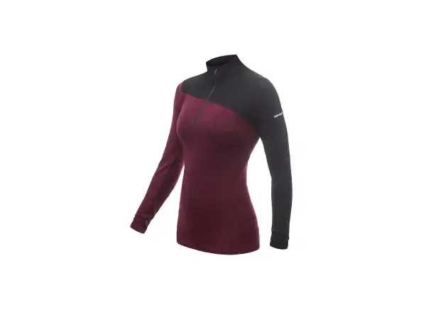 Sensor Merino Extreme dámske tričko dlhý rukáv čierna/Port Red