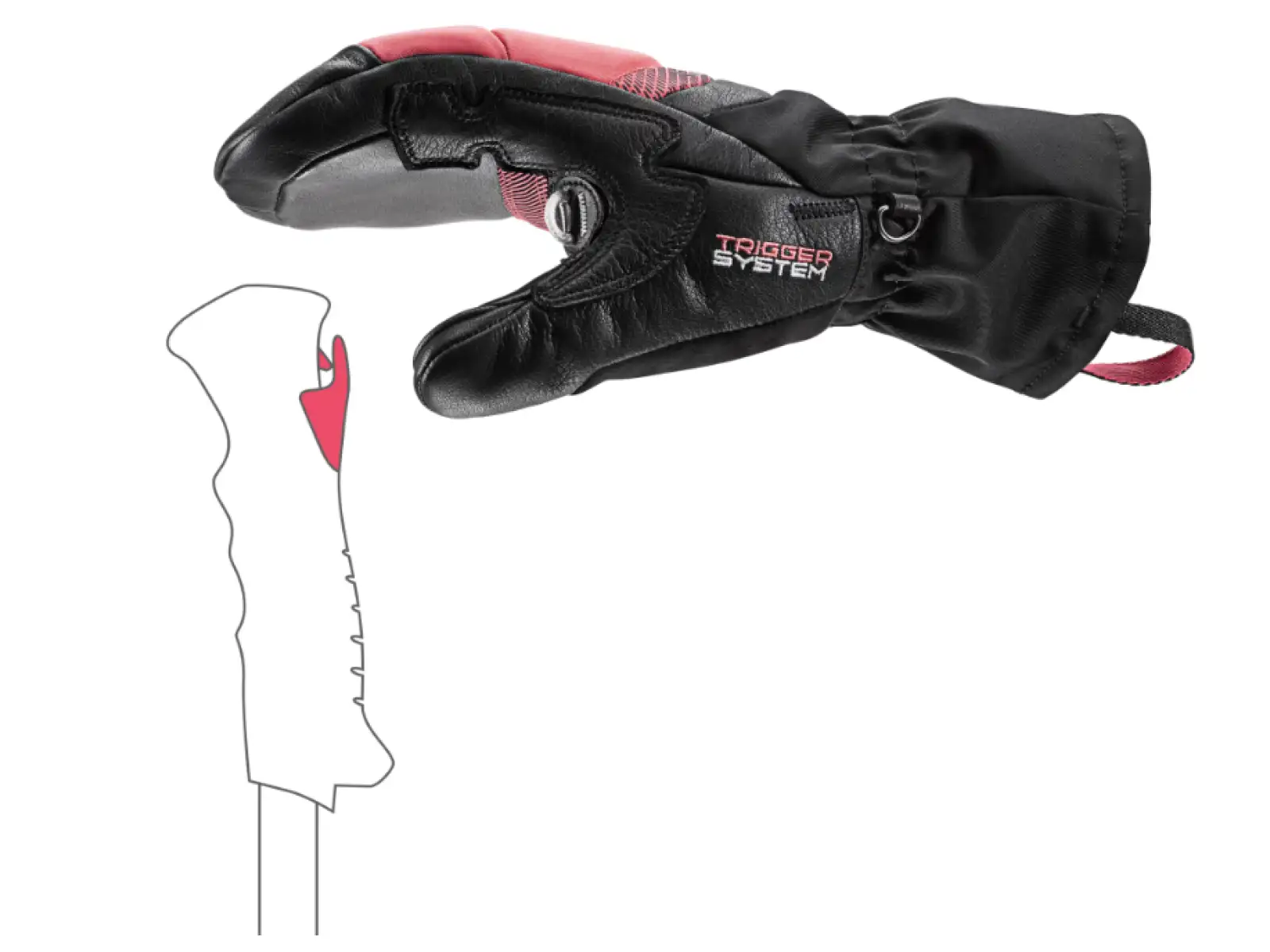 Leki Griffin Base 3D Women Mitt dámske rukavice Black-Rose