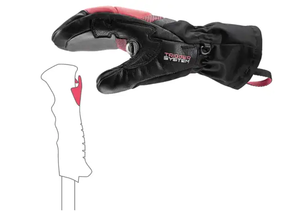 Leki Griffin Base 3D Women Mitt dámske rukavice Black-Rose