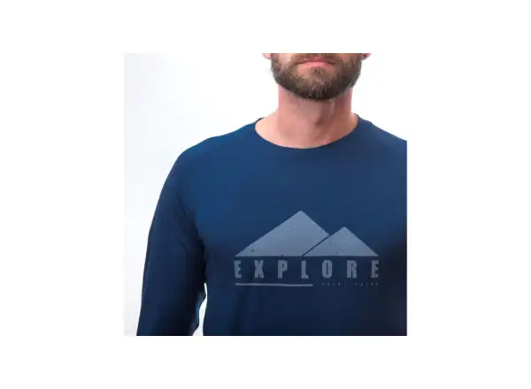 Sensor Merino Air PT Explore pánske tričko dlhý rukáv tmavo modrá