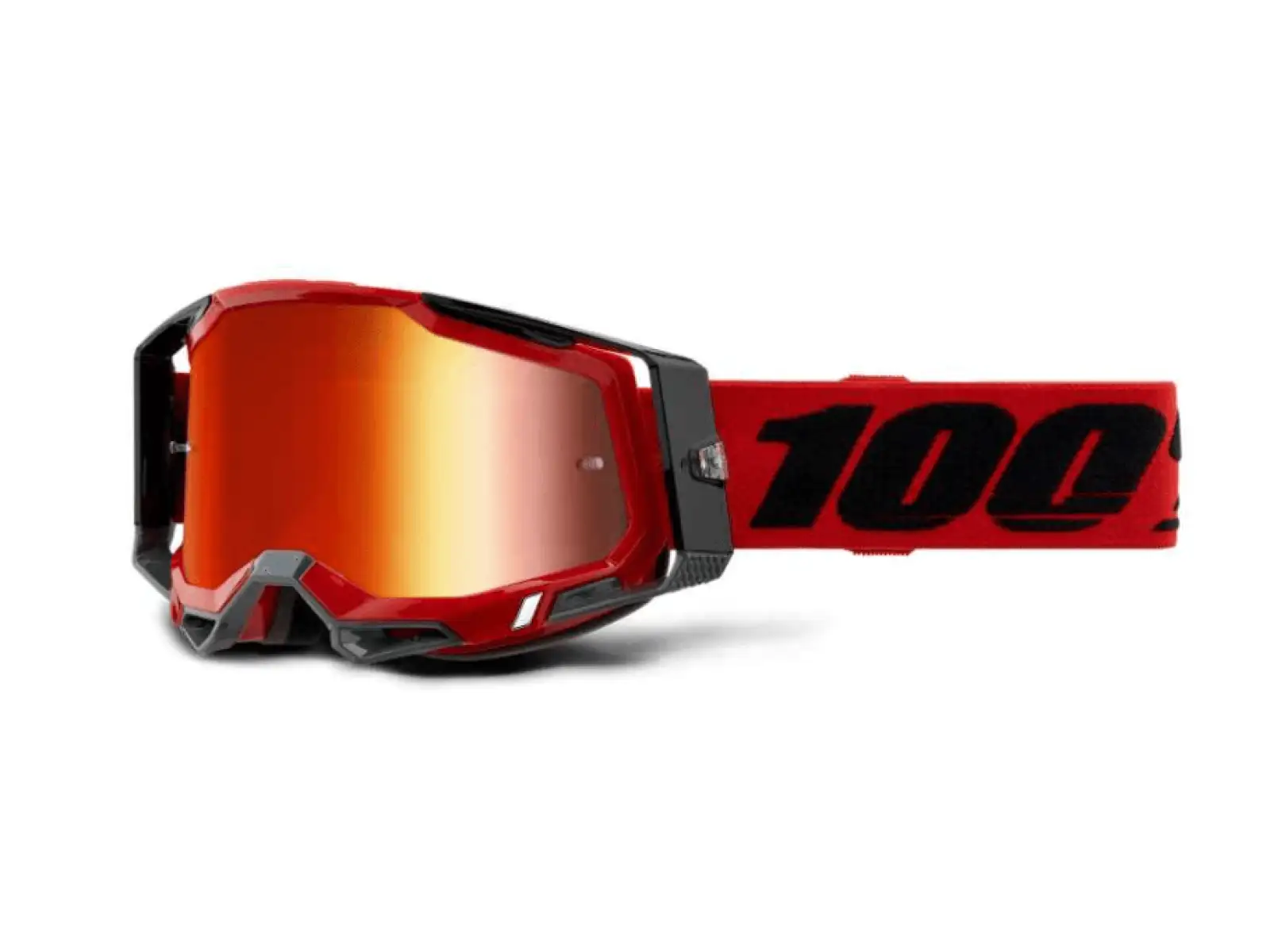 100% Racecraft 2 zjazdové okuliare Red/Mirror Red Lens