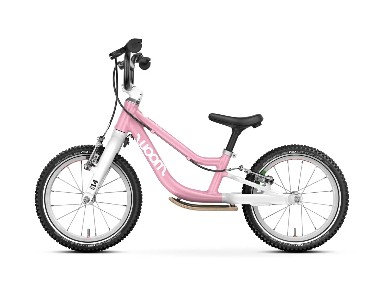Woom GO 1 Plus detské odrážadlo 14" farba Powder Pink
