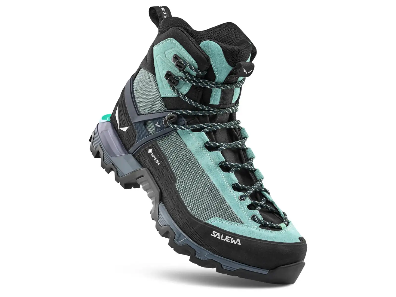 Salewa Mountain Trainer 3 Tech Mid GTX dámske turistické topánky Willow/Orion Blue