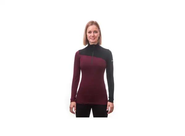 Sensor Merino Extreme dámske tričko dlhý rukáv čierna/Port Red