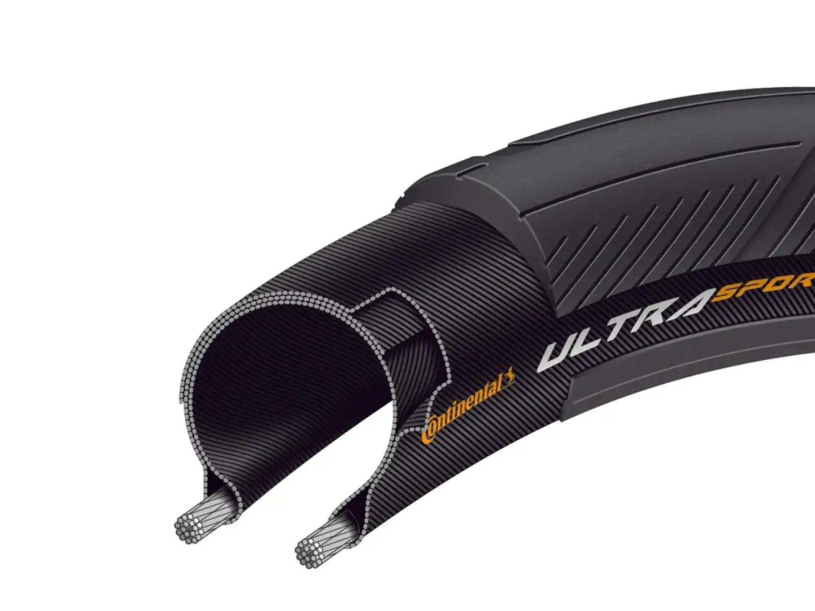 Continental Ultra Sport 3 E-25 cestný plášť kevlar čierna/hnedá