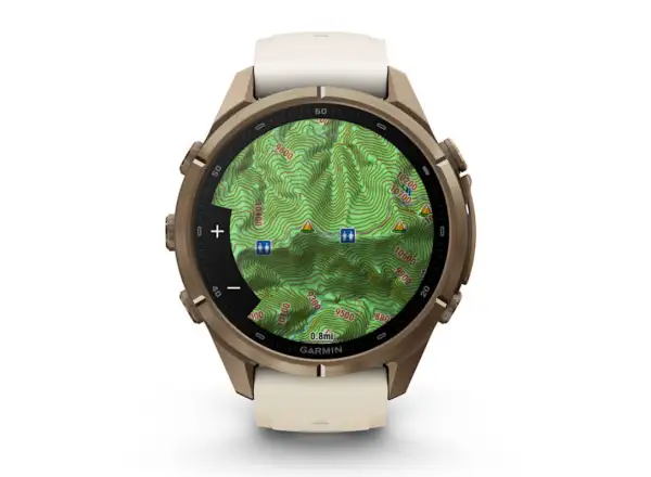 Garmin Fénix 9 Pro inReach 43 mm inteligentné hodinky Autumn Gold Titanium Cream/French Gray