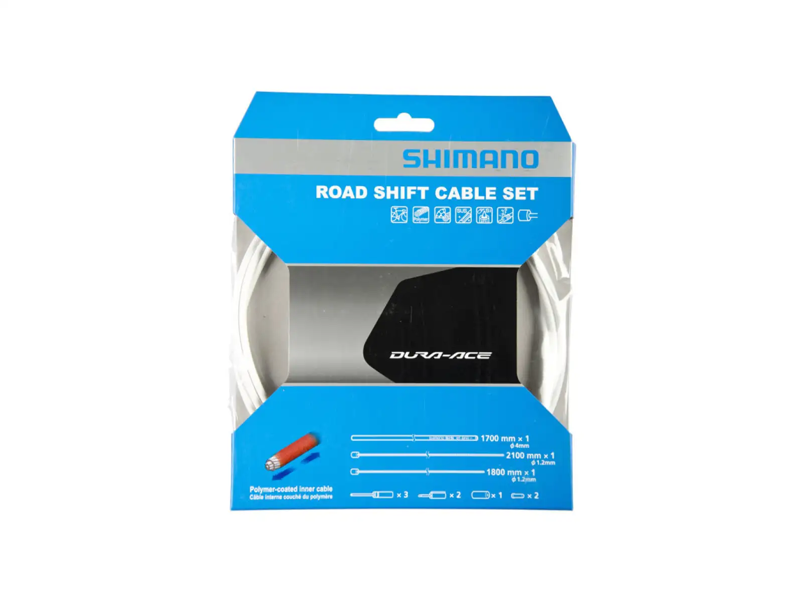 Shimano OT-SP41 cestná radiaca súprava bowdenov a laniek s polymérovým povlakom, biely
