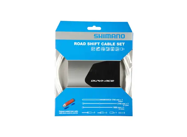 Shimano OT-SP41 cestná radiaca súprava bowdenov a laniek s polymérovým povlakom, biely