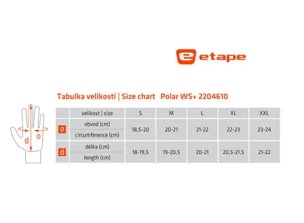 Etape Polar WS+ pánske zimné rukavice čierna