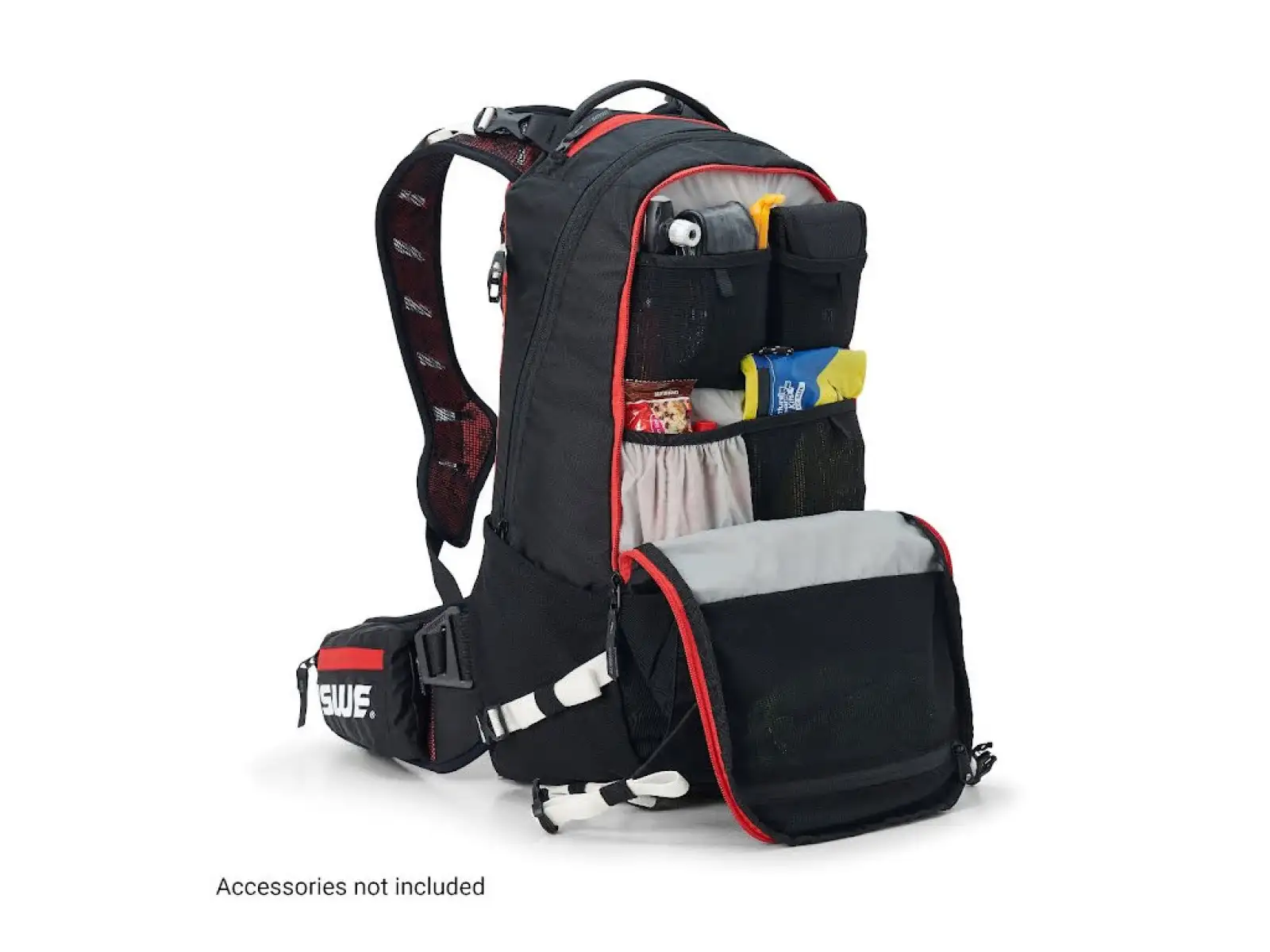 USWE Flow 16 batoh s chráničom chrbtice Black/Red 16 l
