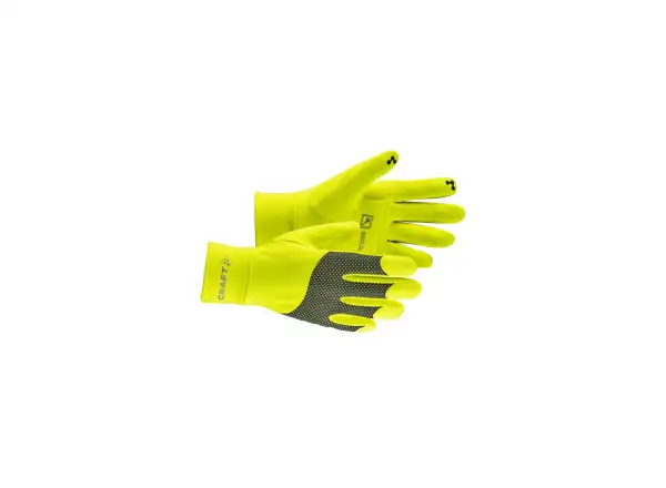 Craft ADV Lumen Fleece bežecké rukavice žltá