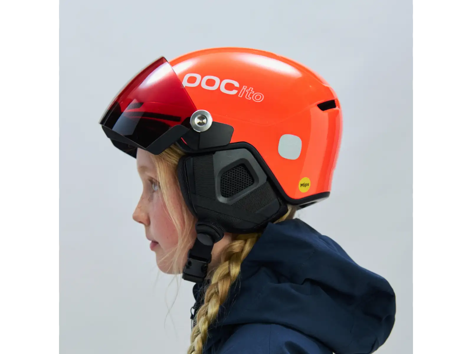 POC POCito Obex Visor detská lyžiarska prilba Fluorescent Orange