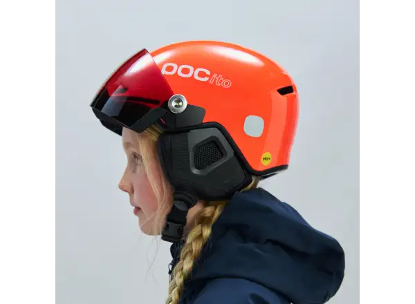 POC POCito Obex Visor detská lyžiarska prilba Fluorescent Orange