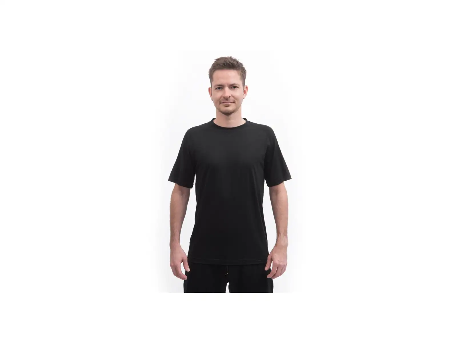 Sensor Merino Active No Logo pánske tričko krátky rukáv čierna