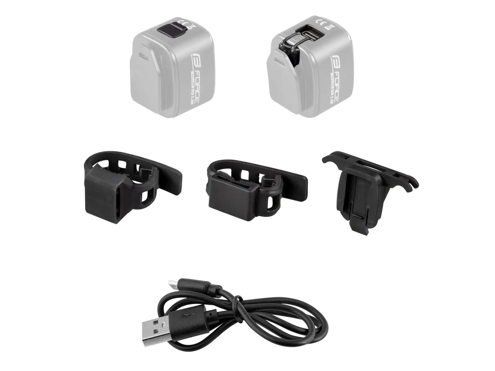 Force Flea 200LM univerzálny blikač USB čierna
