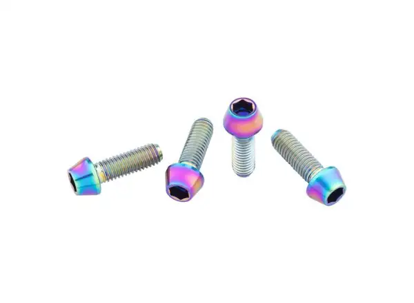 Wolf Tooth skrutky na košík Titanium Oil Slick 4 ks