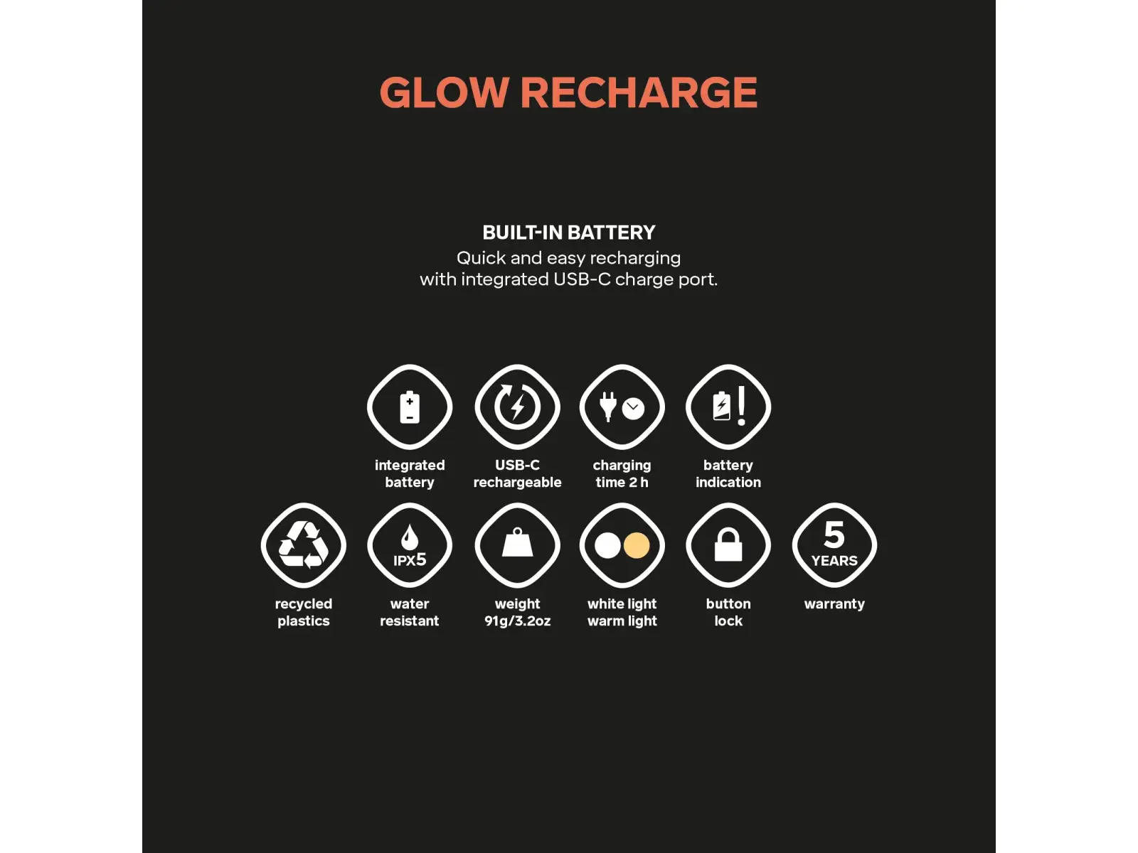 Silva Glow Recharge kompaktná svietidlo Yellow