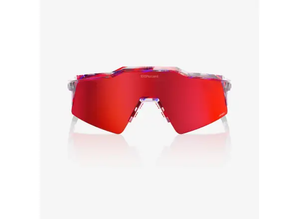 100% Speedcraft SL okuliare FDJ Gloss Translucent Red/Blue/HiPER Fire Red Mirror Lens