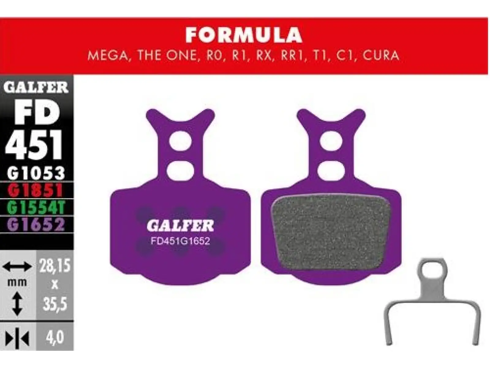 Galfer FD451 E-bike G1652 brzdové doštičky pre Formula