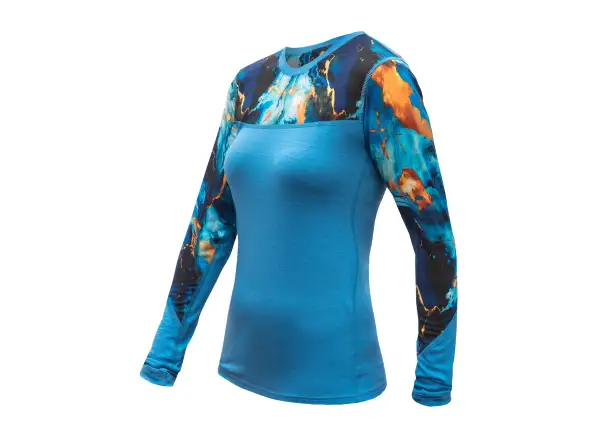 Sensor Merino Impress dámske tričko dlhý rukáv modrá/universe