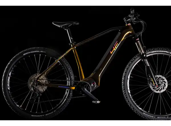 4EVER Exstream Elite horský elektrobicykel Jungle Gold/Mirror