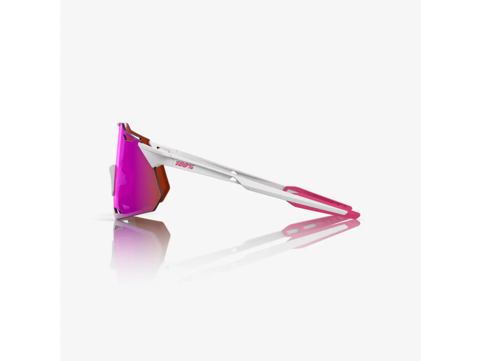 100% Hypercraft XS športové okuliare Matte White/Pink/HiPER Vital Pink Mirror Lens
