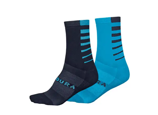 Ponožky Endura Coolmax Stripe (2 páry v balení) Electric Blue