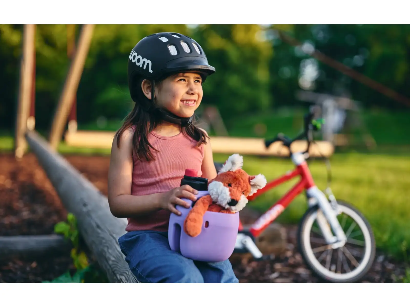 Woom POP košík na bicykel Wild Violet