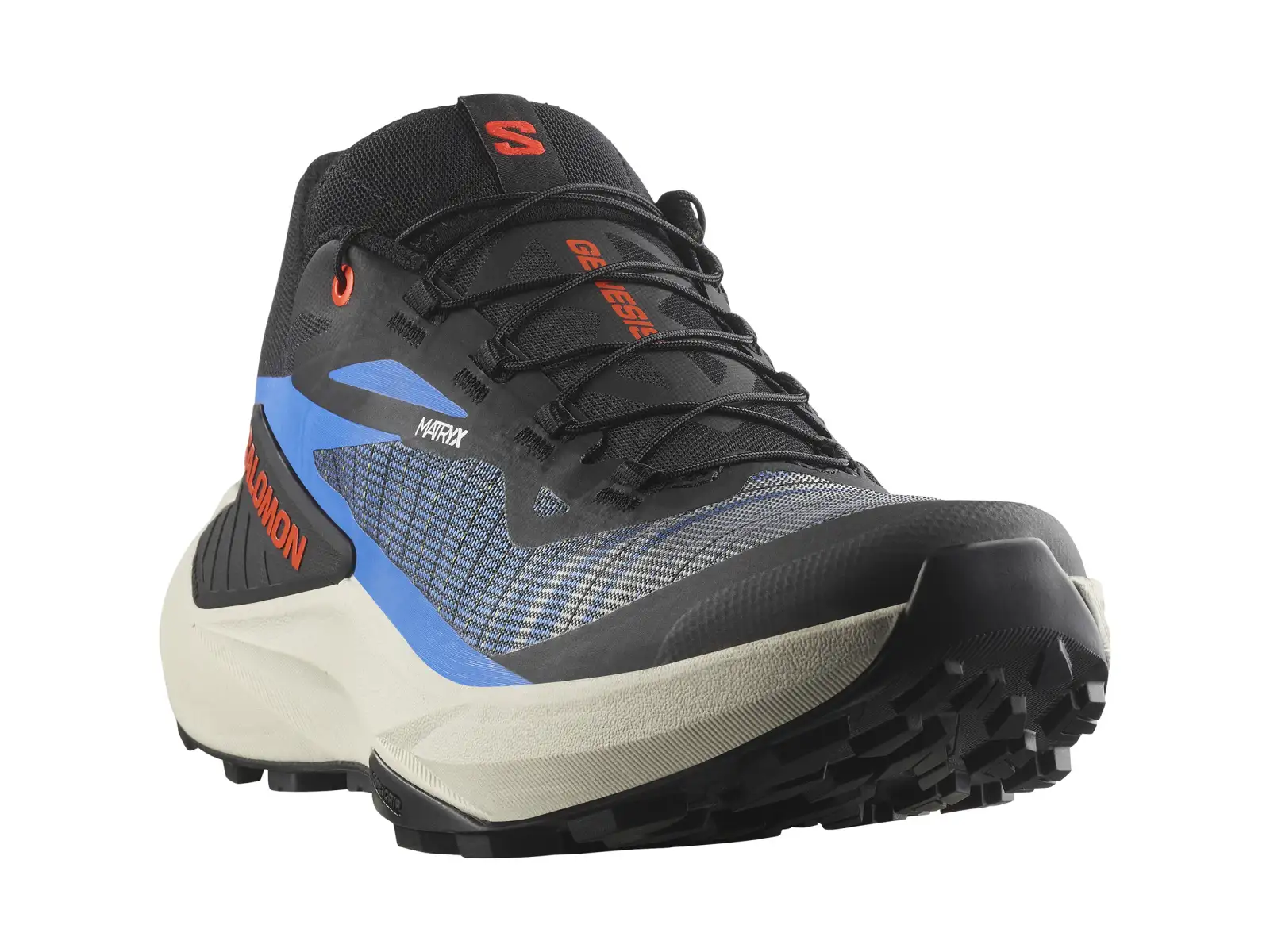 Salomon Genesis pánska bežecká obuv Black/French Blue/Cherry Tomato
