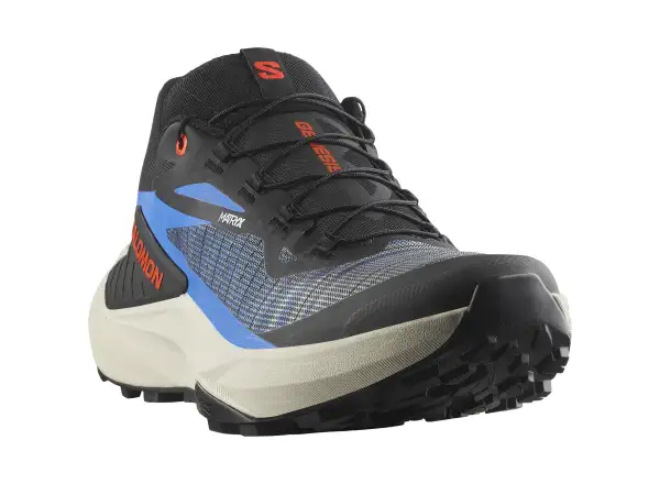 Salomon Genesis pánska bežecká obuv Black/French Blue/Cherry Tomato