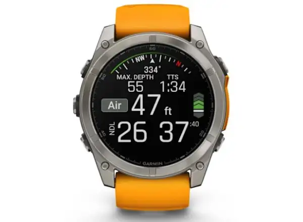 Garmin fenix 8 - 51 mm AMOLED Sapphire inteligentné hodinky Titanium Orange/Graphite