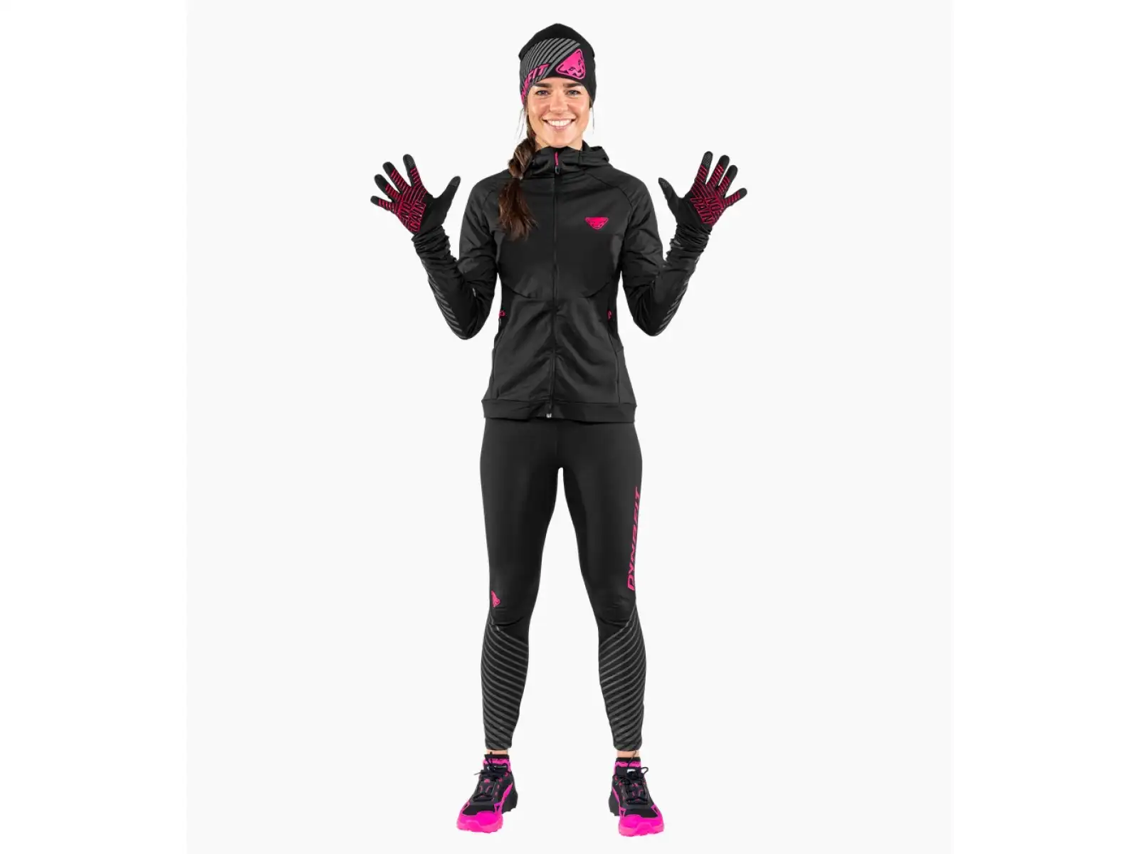 Dynafit Reflective dámske legíny Black Out/Pink Glo