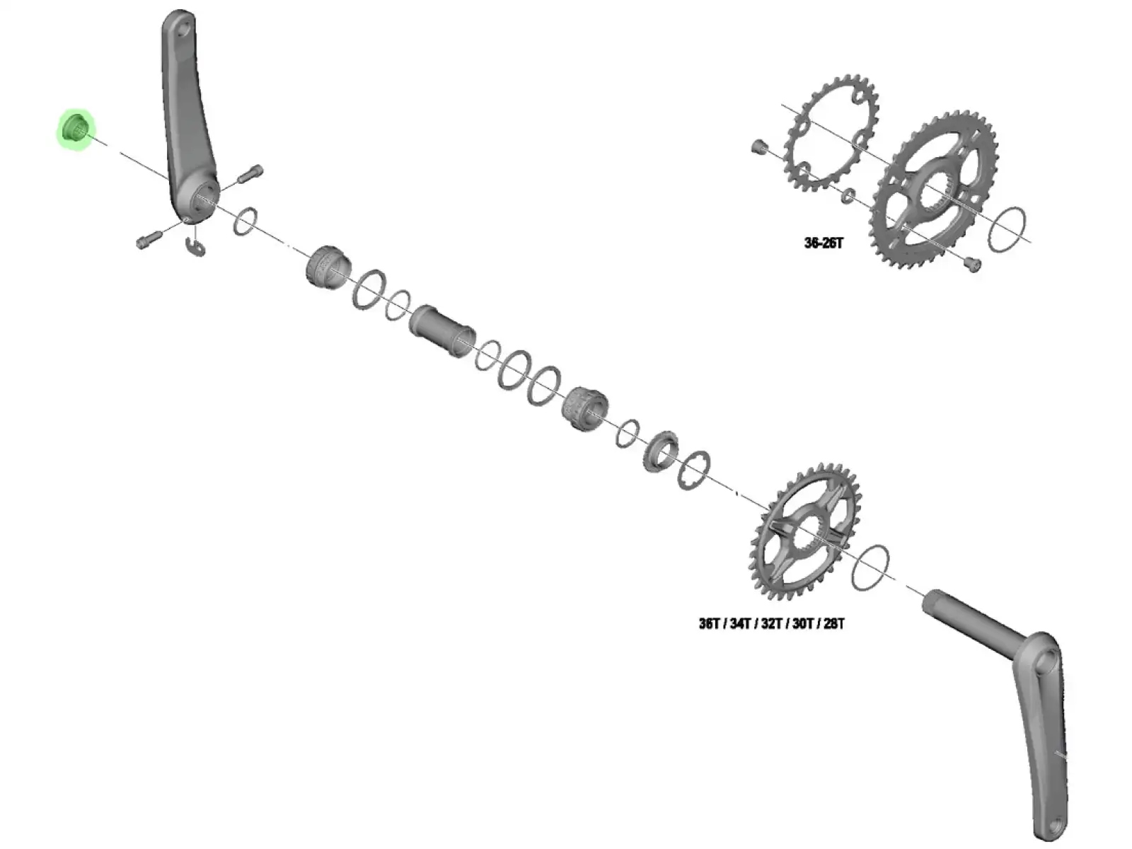 Shimano FC-M8100/M7100/M6100 matica ľavej kľuky - Y0J620000