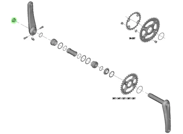 Shimano FC-M8100/M7100/M6100 matica ľavej kľuky - Y0J620000