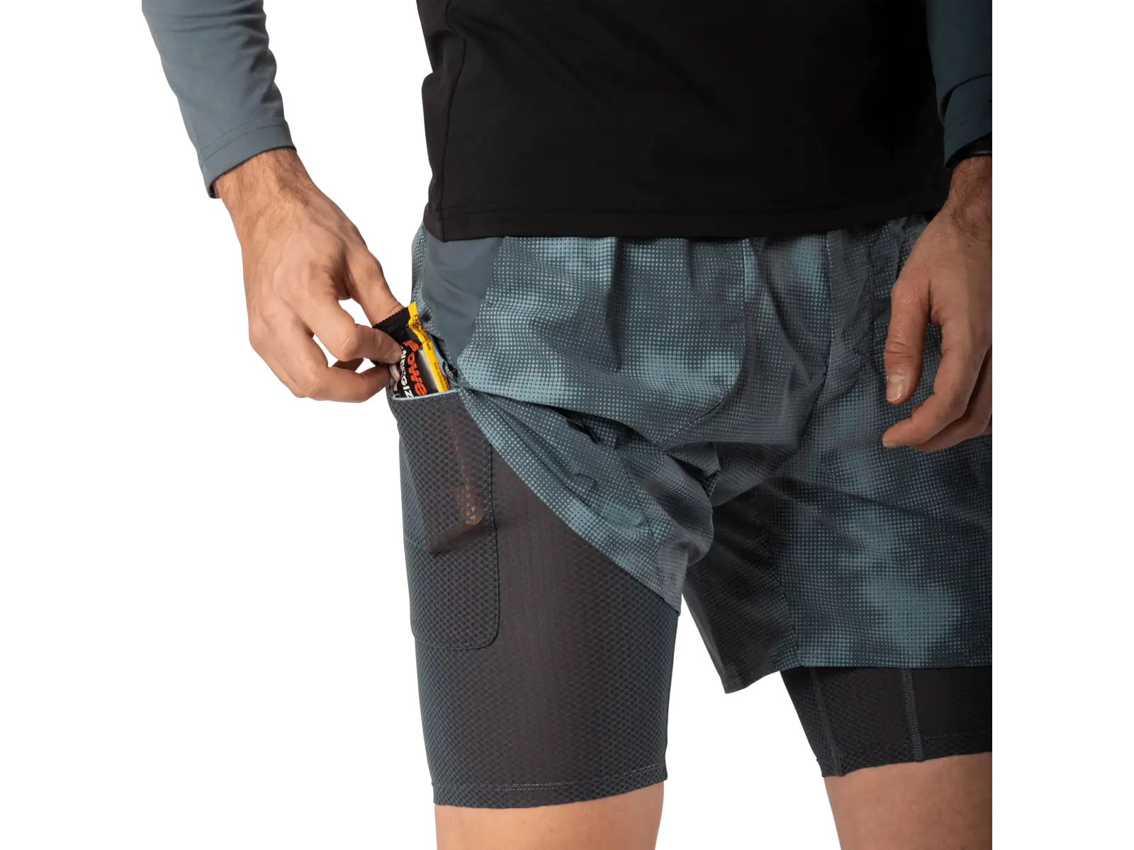 Dynafit Trail Reflective 2v1 pánske bežecké kraťasy Cinder