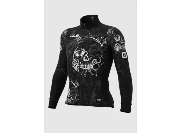 Alé PR-R Skull pánsky cyklistický dres s dlhým rukávom čierny