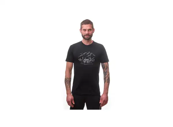 Sensor Merino Active PT Van Life pánske tričko krátky rukáv čierna