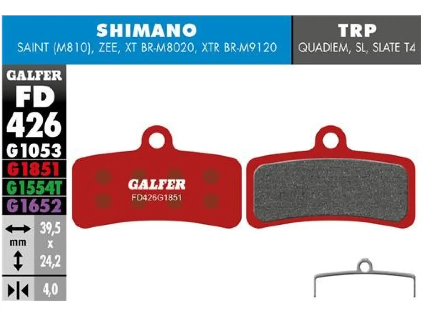 Galfer FD426 Advanced G1851 brzdové doštičky pre Shimano/Tektro/TRP