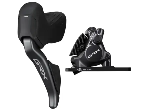 Shimano GRX Di2 ST-RX825 + BR-RX820 2sp ľavá radiaca a predná brzdová páka a strmeň