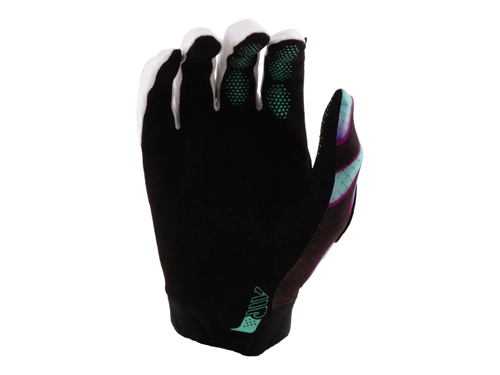 Troy Lee Designs Youth Air Overspray detské rukavice Black/Real Teal