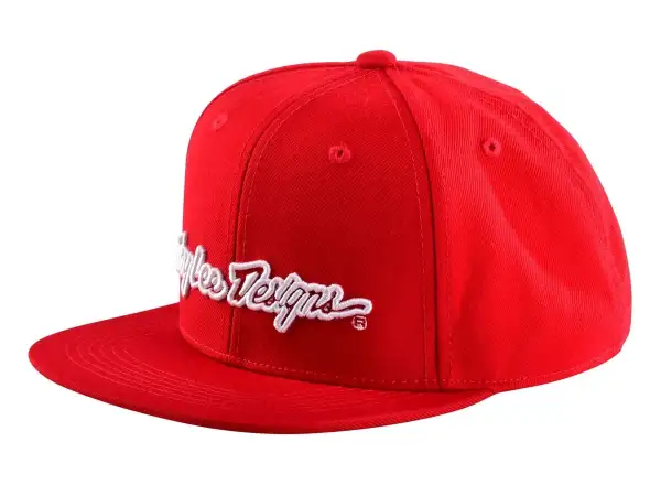 Troy Lee Designs Signature Snapback šiltovka Red/White