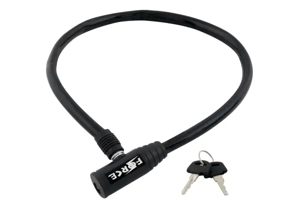 FORCE zámok kľúčový 70cm/8mm čierny