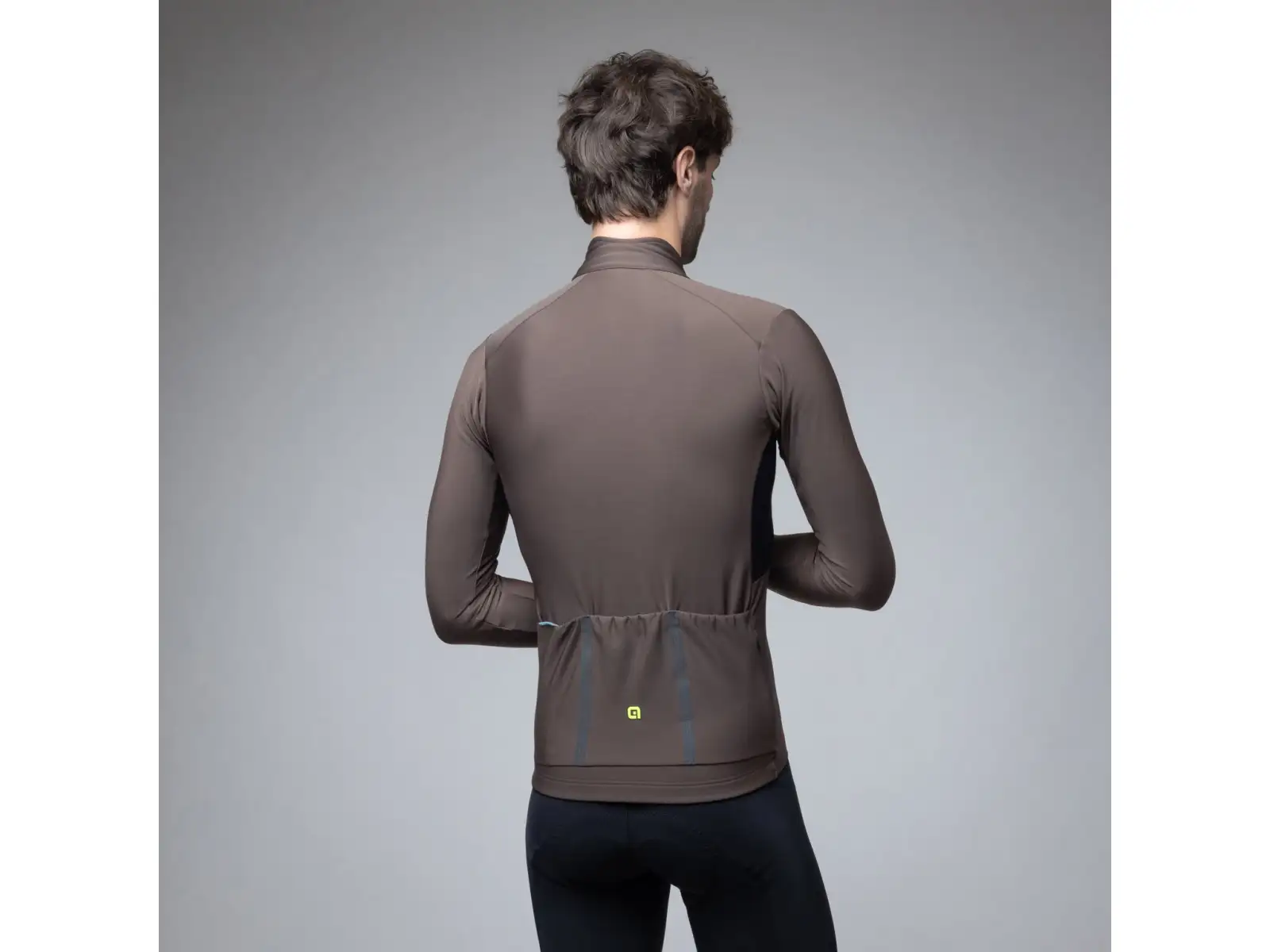 Alé Klimatik K-Idro pánsky zateplený cyklistický dres Coffee