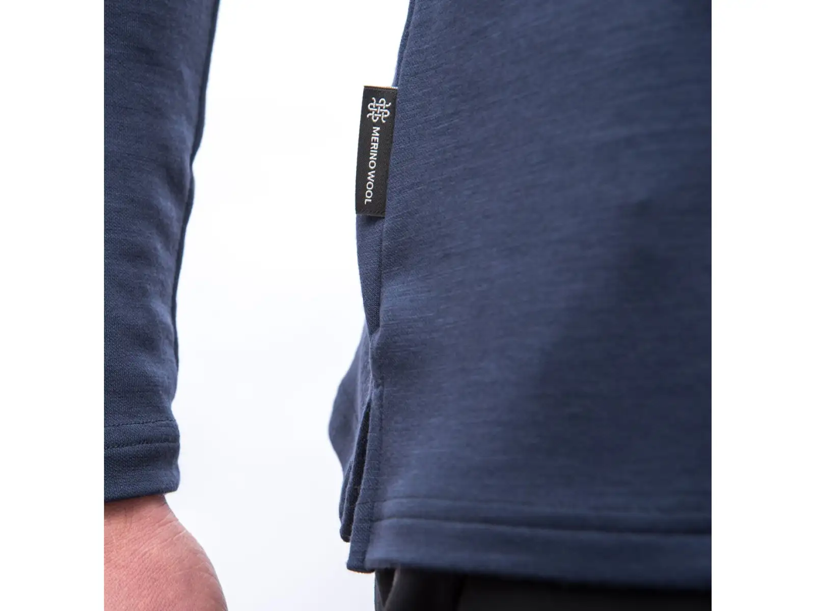 Sensor Merino Blend Typo pánske tričko dlhý rukáv Deep Blue